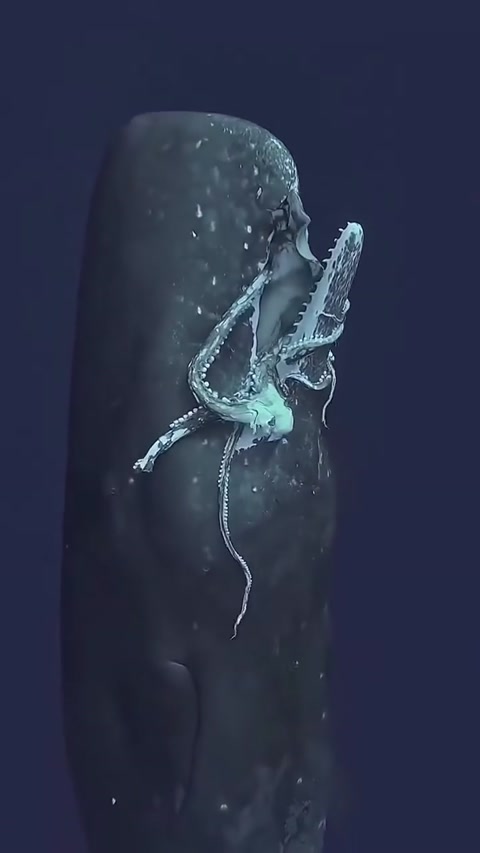 Whale Eating Squid