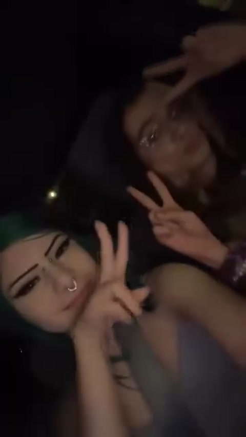 My best friend and I serving face on the way home 🩷💜🖤