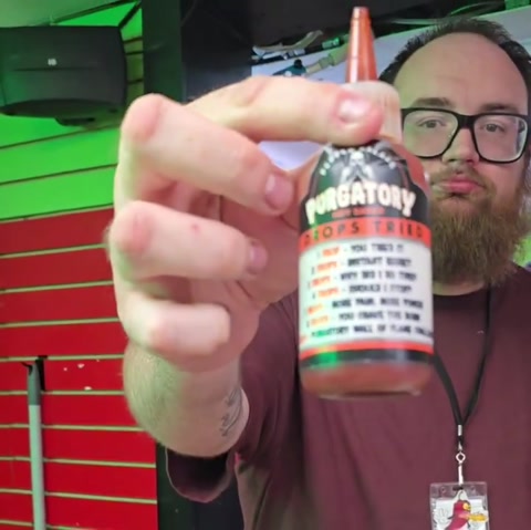 Trying the Purgatory Sauce from Pepper Palace