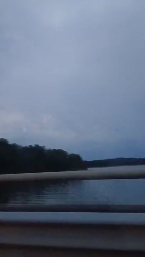 Lightning over the water