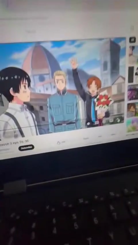 Me and my friend watching Hetalia in class!!