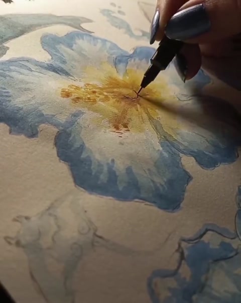 Drawing Time-Lapse: watercolor painting