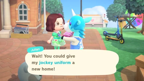Julian gives me a jockey uniform