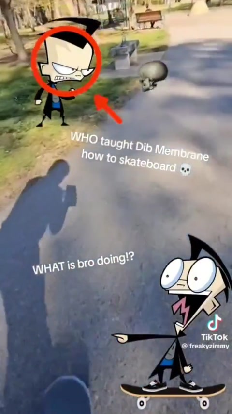 WHO TAUGHT DIB HOW TO SKATEBOARD???